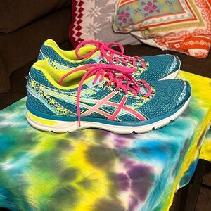 Asics Women's Athletic Shoes - Teal, Pink, and Lime